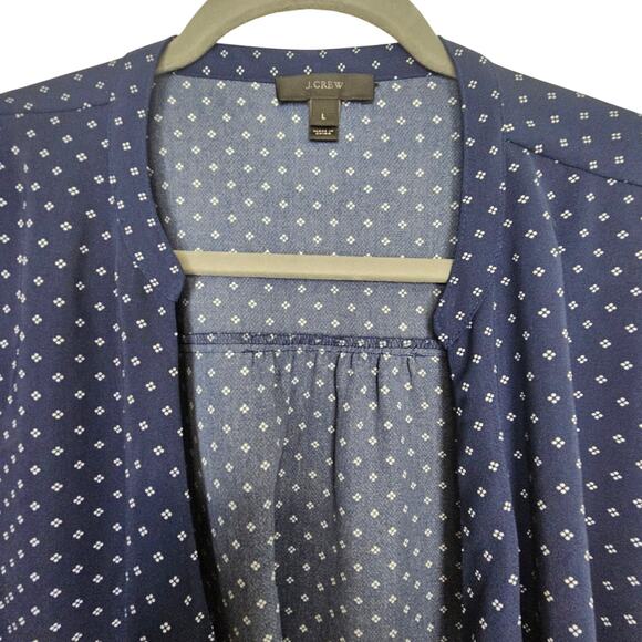 J. Crew Womens Foulard Floral Wrap Top Size L Classic Preppy Drapey Old Money - Picture 3 of 10